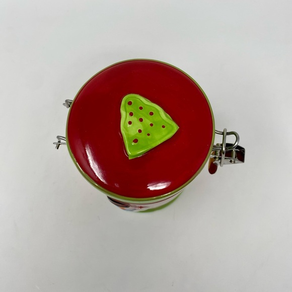Red and Green Canister with Holiday Design - Picture 6 of 12
